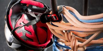 rock climbing, helmet, rope
