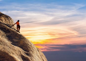 mountain climber, sky, landscape